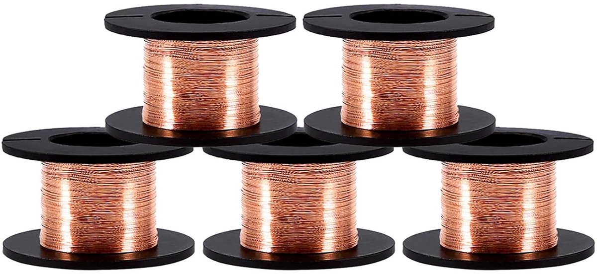 5st Coils 12m 0.1mm Magnetisch GeëMailleerd Koperdraad Soldeersoldeer
