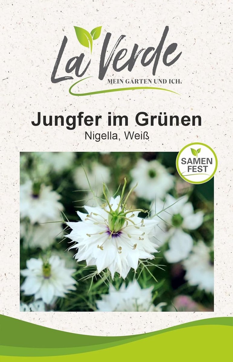 SnelShoppen - Nigella Witte Bloemenzaad voor Ongeveer 300 Planten, Bloembed en Snijbloem, Genetisch Vrij, Elegante Pure Witte Bloemen voor Tuin en Dec