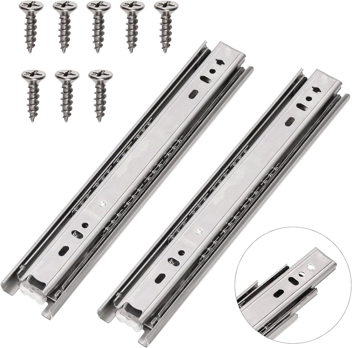 1 paar volledige verlengbare ladeglijders, 25,4 cm kogellagers, lades