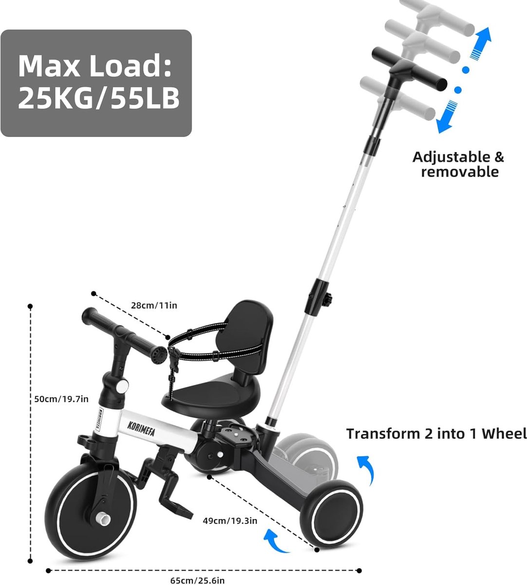KORIMEFA Peuter Bike Trike (Wit) - ShopVlot