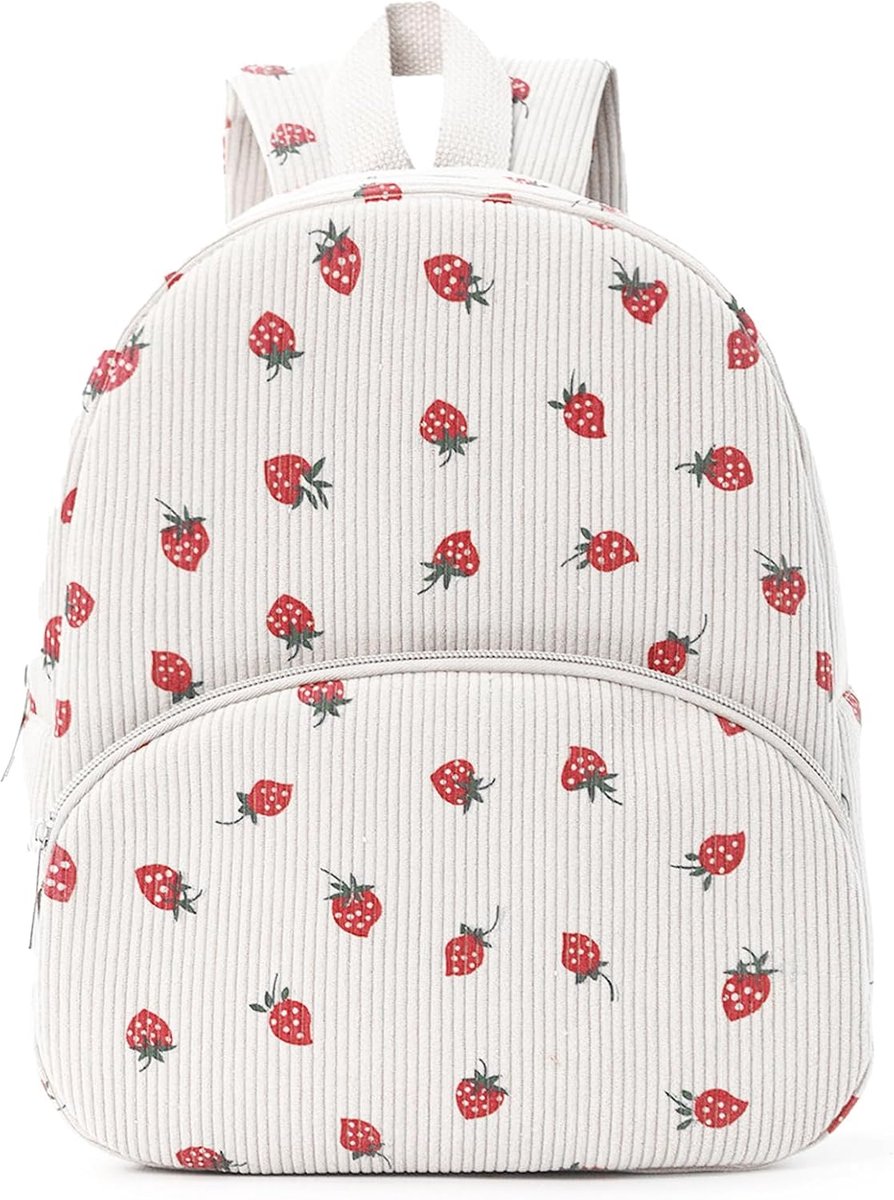 schooltas, kinderen, aardbeienprint, babyrugzak, kleuterschool