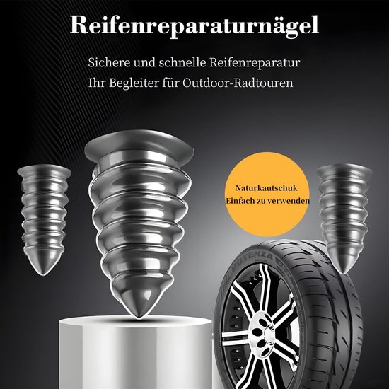 Bandenreparatieset Auto - Vacuüm Kit - Snelle Bandenreparatie - 30 Delige Set - Roestvrij Staal — afbeelding 5