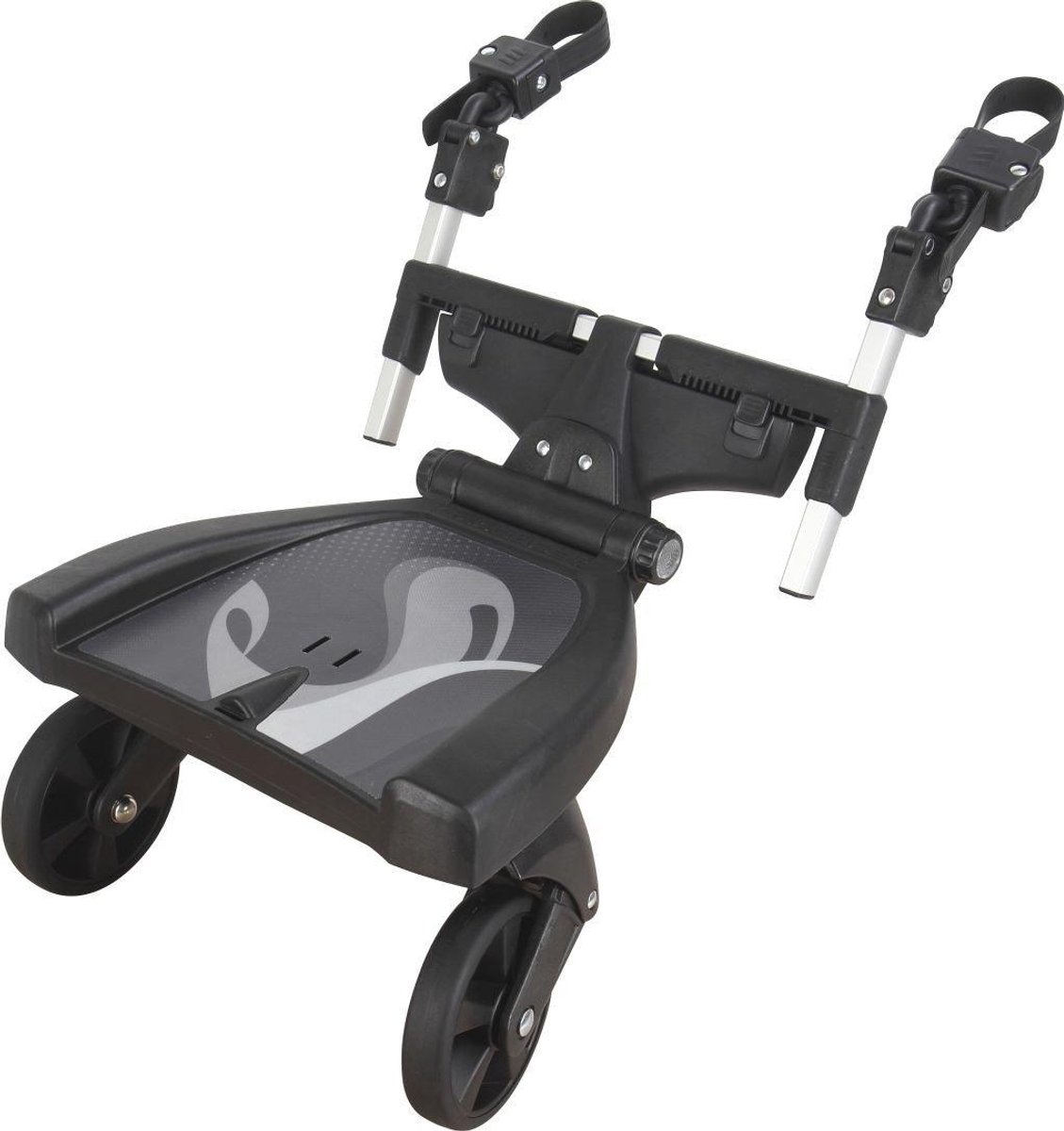 Meerijdplankje - Kinderwagen plank - Extra kind meenemen - Universele bevestiging - 45 x 46 x 22 cm - Zwart grijs