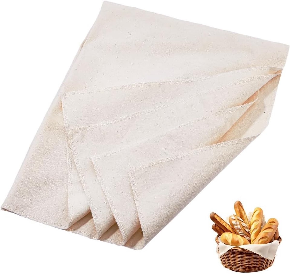 1Pc Heavy Duty Deeg Proofing Doek Katoen 90,3 cm x 70,5 cm Herbruikbare Brood Bakdoek voor Baguettes en Ciabatta