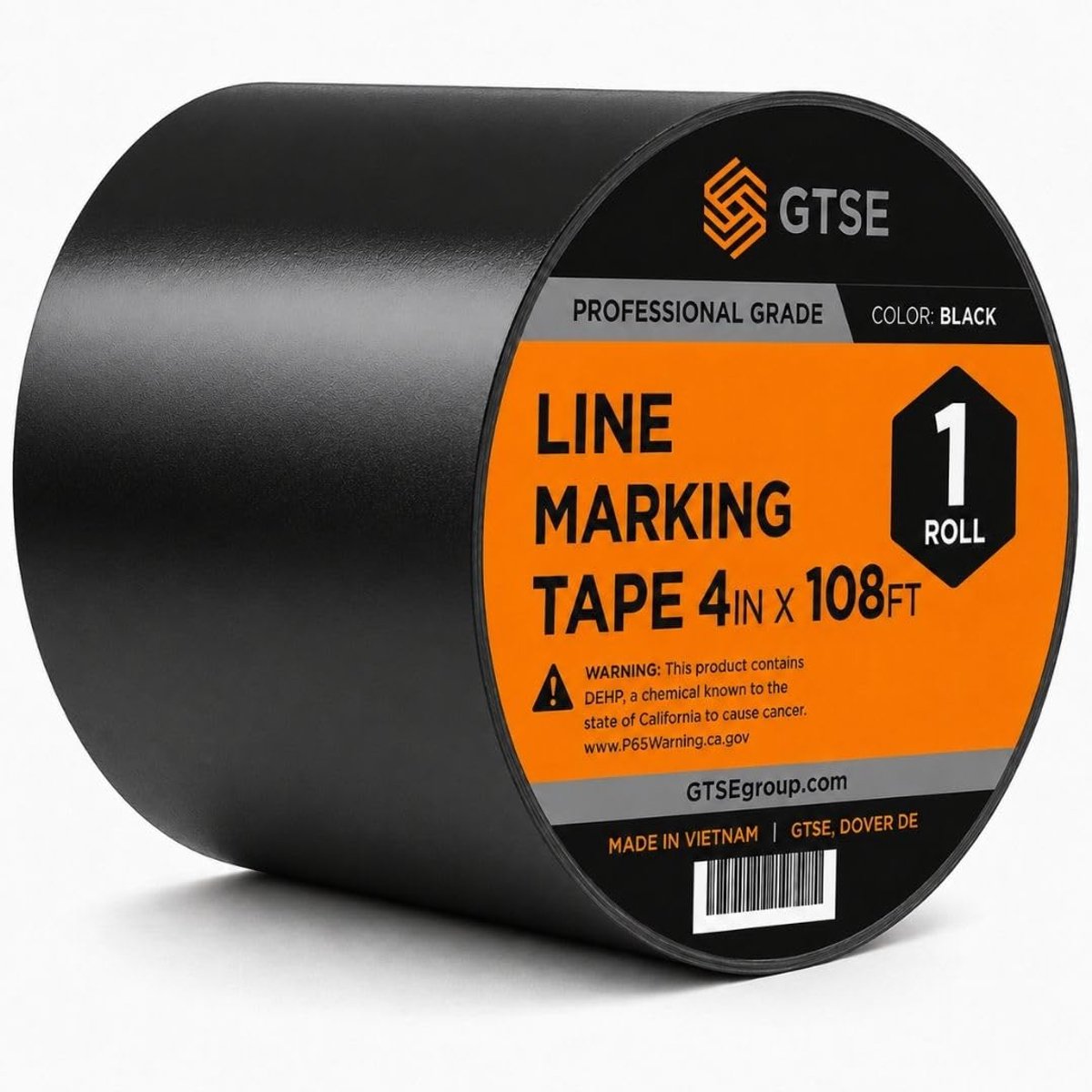 SnelShoppen - GTSE Markeringstape 100 mm x 33 m Zwart - Markeringsband voor Dansoppervlakken, Sportscholen en Magazijnen - 1 Rol van 0,15 mm Dik