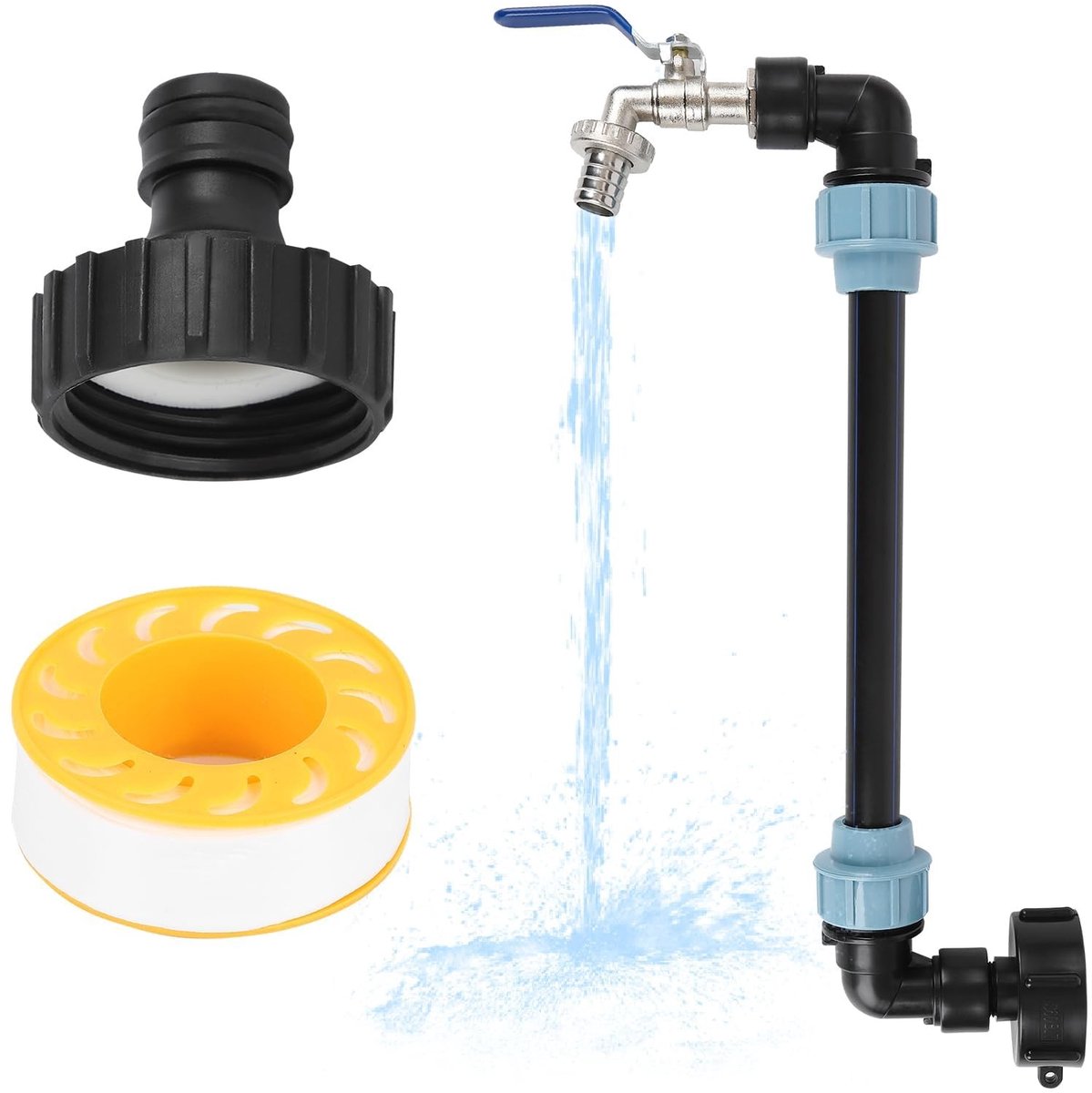 Omgoods - Tank Gooseneck Rain Barrel, 3/4 Inch Tap, Blauw