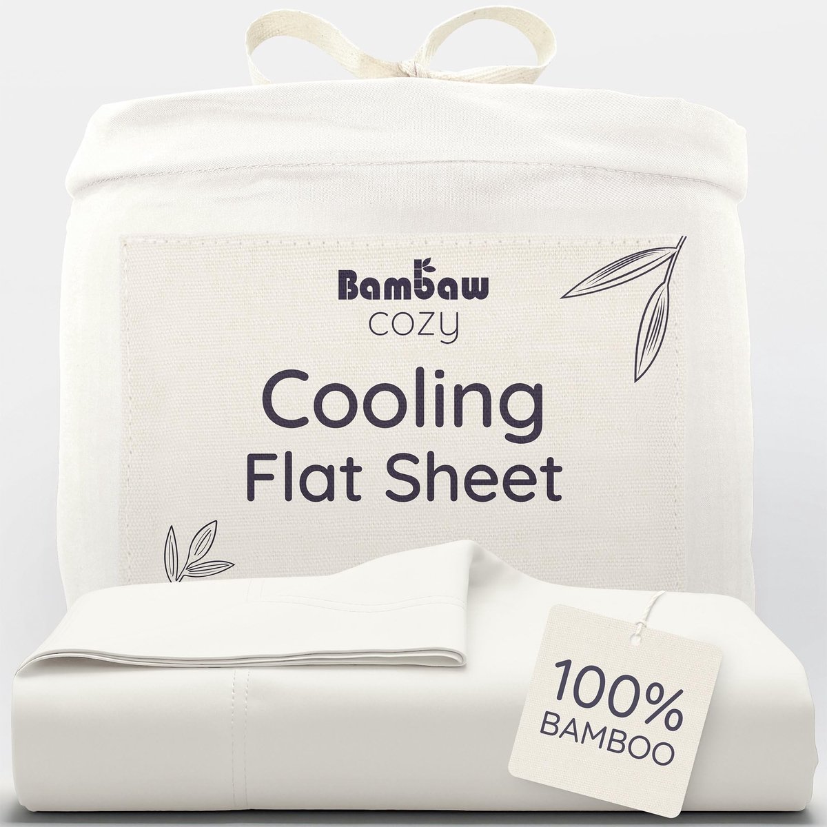 Omgoods - Dubbel Bedlaken van Bamboe - Ivoor Kleur 270 x 290 cm