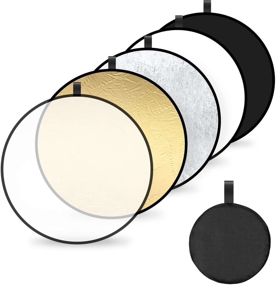 Omgoods - 5-in-1 Fotografie Reflector 80cm - Multifunctionele Opvouwbare Diffuser