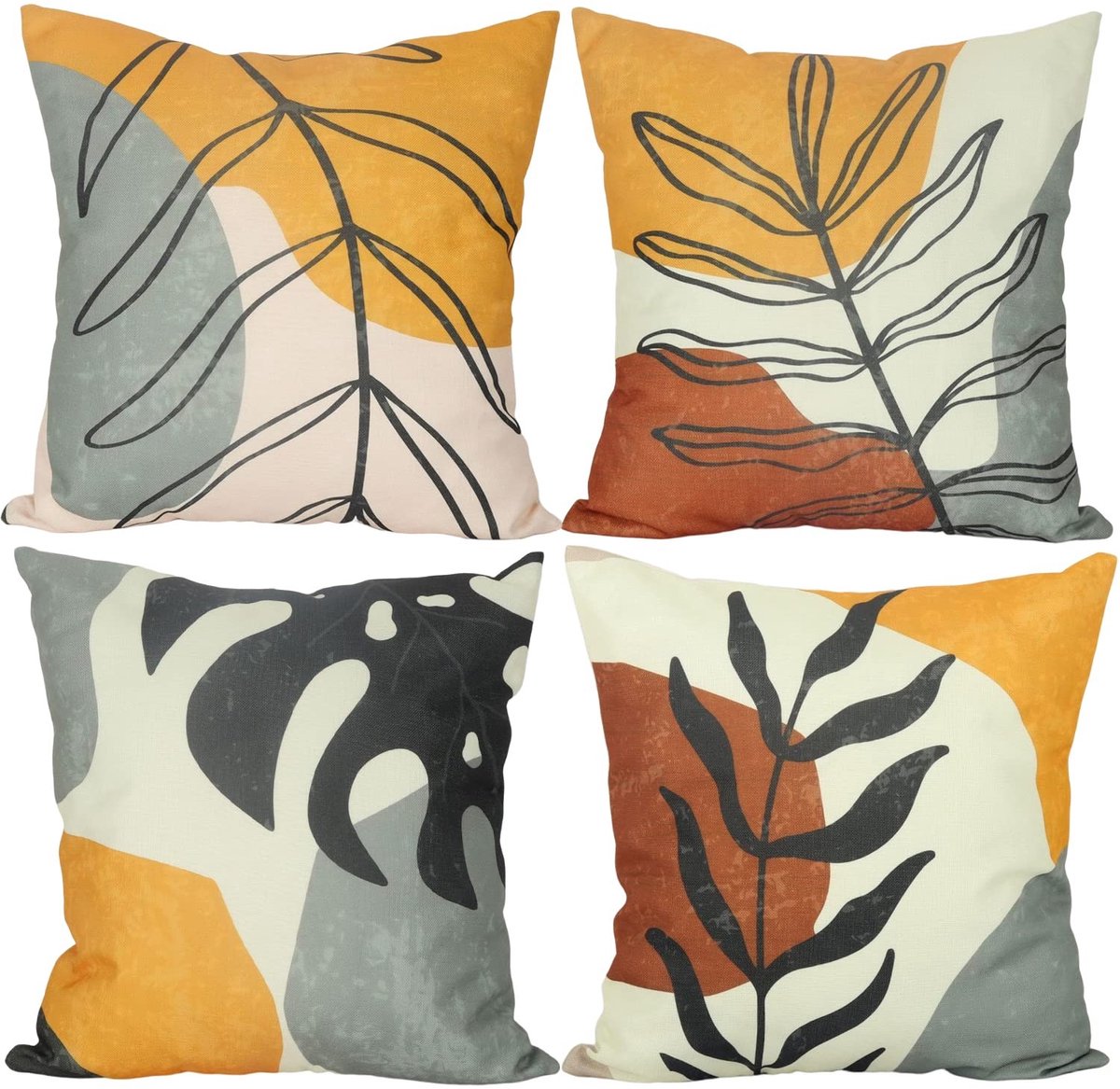 Omgoods - Kussenhoezen Set van 4 - Moderne Decoratieve Kussenhoezen