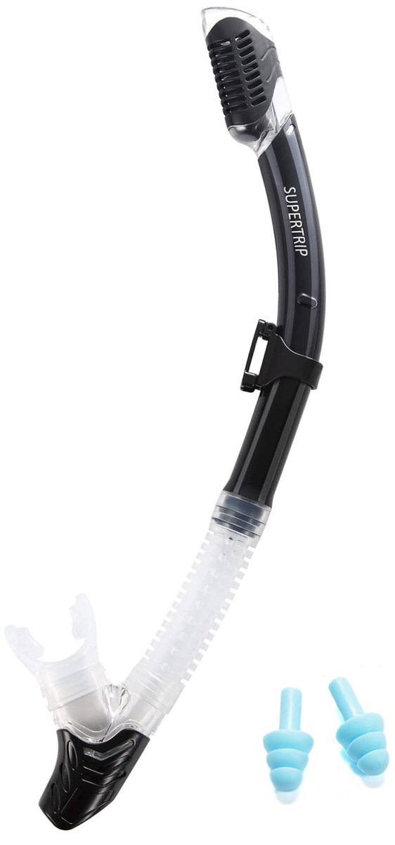 Omgoods - Unisex Droge Snorkel met Ventiel - Inclusief Oordopjes