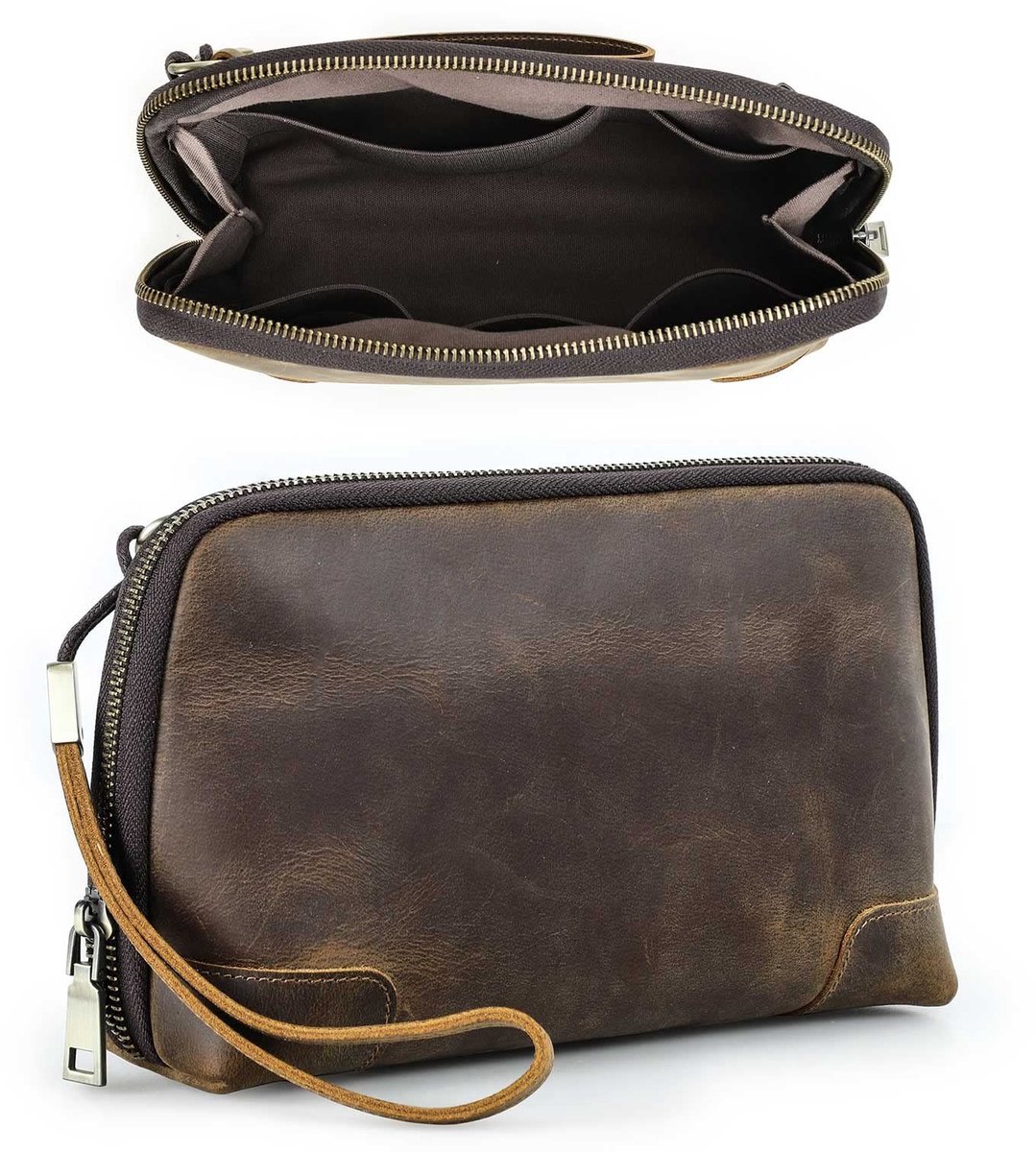 Omgoods - Heren Leren Clutch Wallet met Grote Capaciteit
