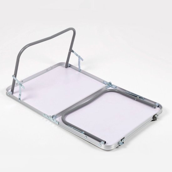 Campingklaptafel - Opvouwbare Picknicktafel - Met Draaggreep - Aluminium Campingtafel - Licht MDF Hout - Compact en Draagbaar - 60 x 40 x 25 cm - Voor Camping Picknick Tuin en Balkon — afbeelding 4