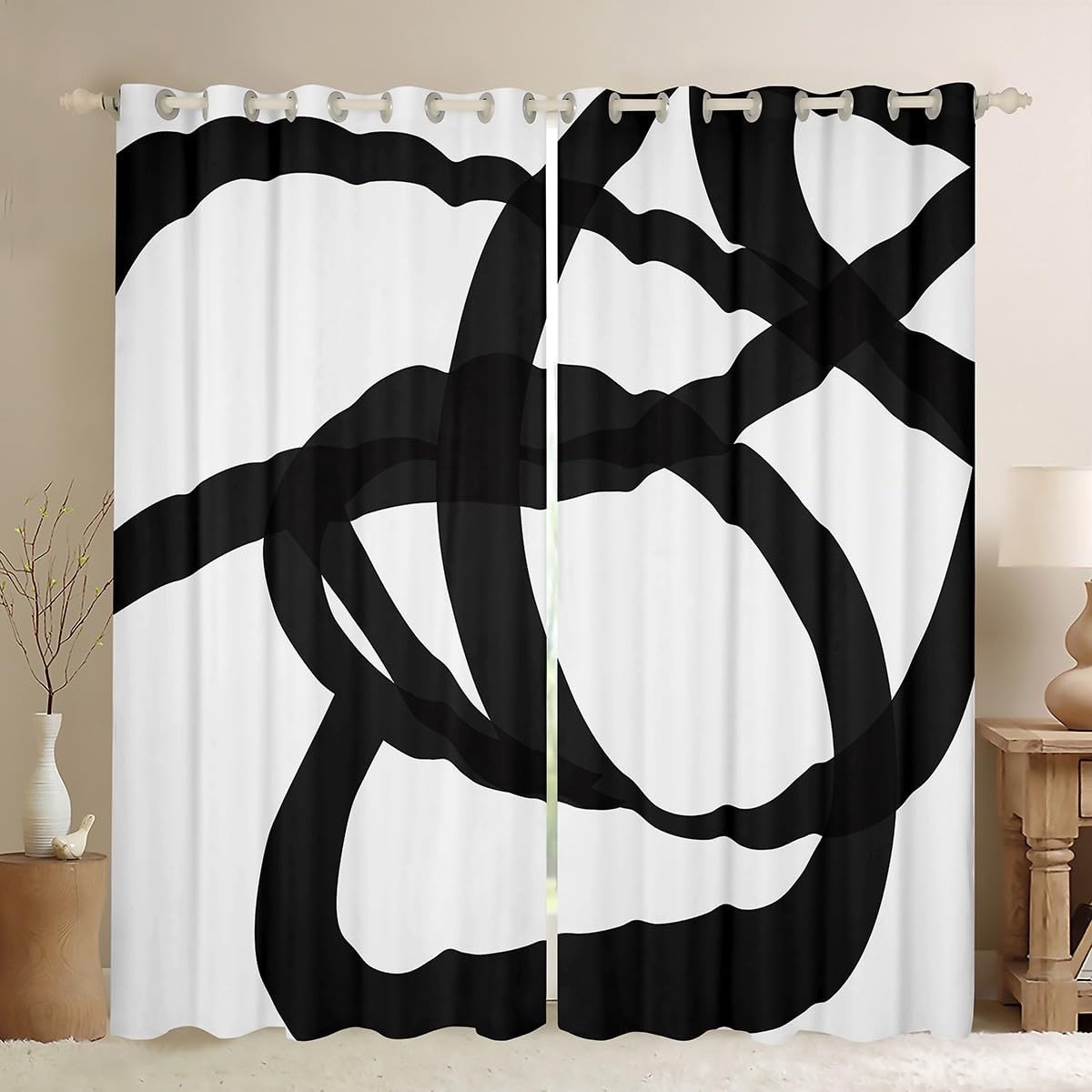 Omgoods - Stripe Line Gordijnen - 30%-50% Blackout voor Slaapkamer en Woonkamer