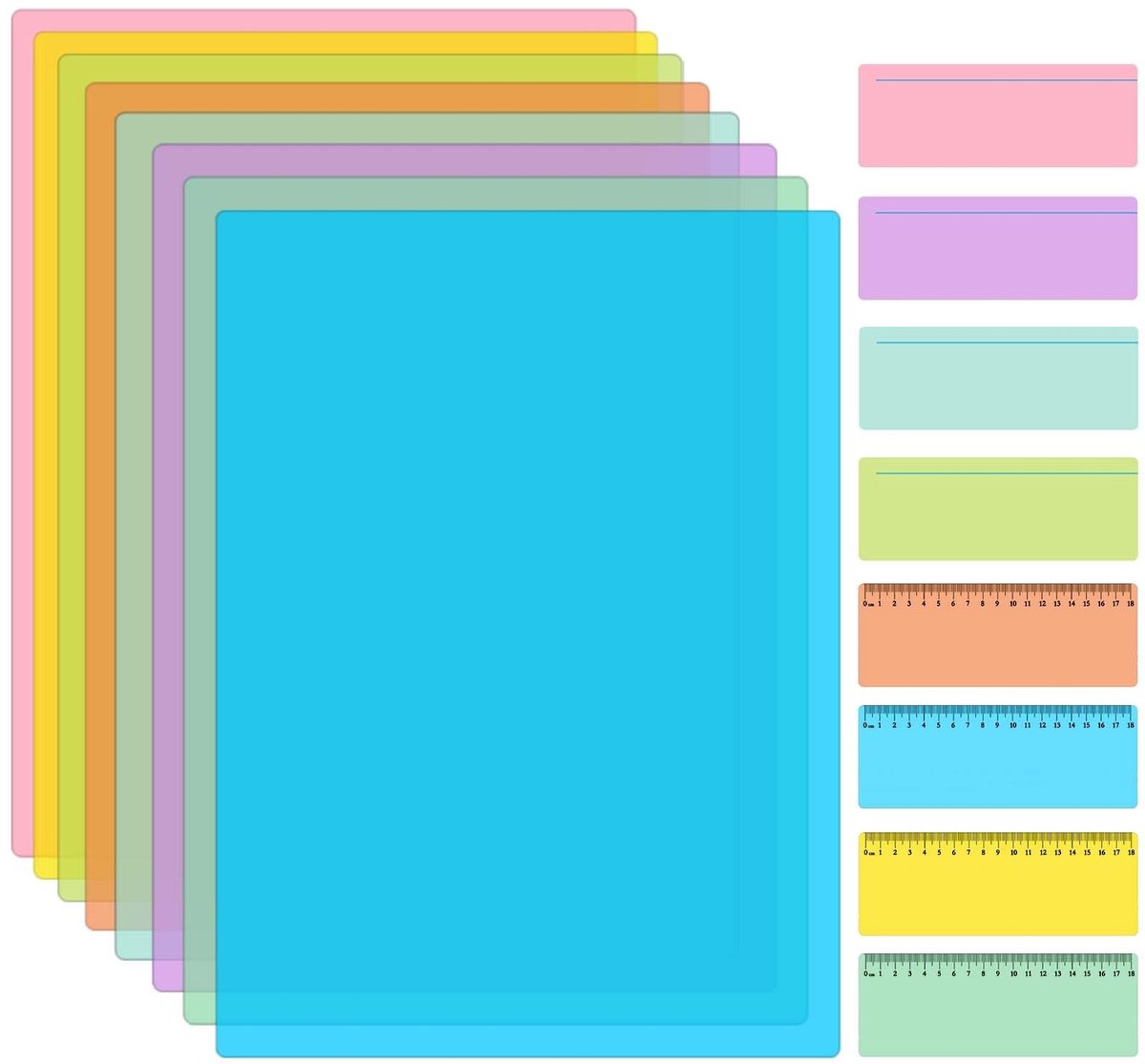 Omgoods - 24-delige gekleurde overlays voor dyslexie en leesgids strips