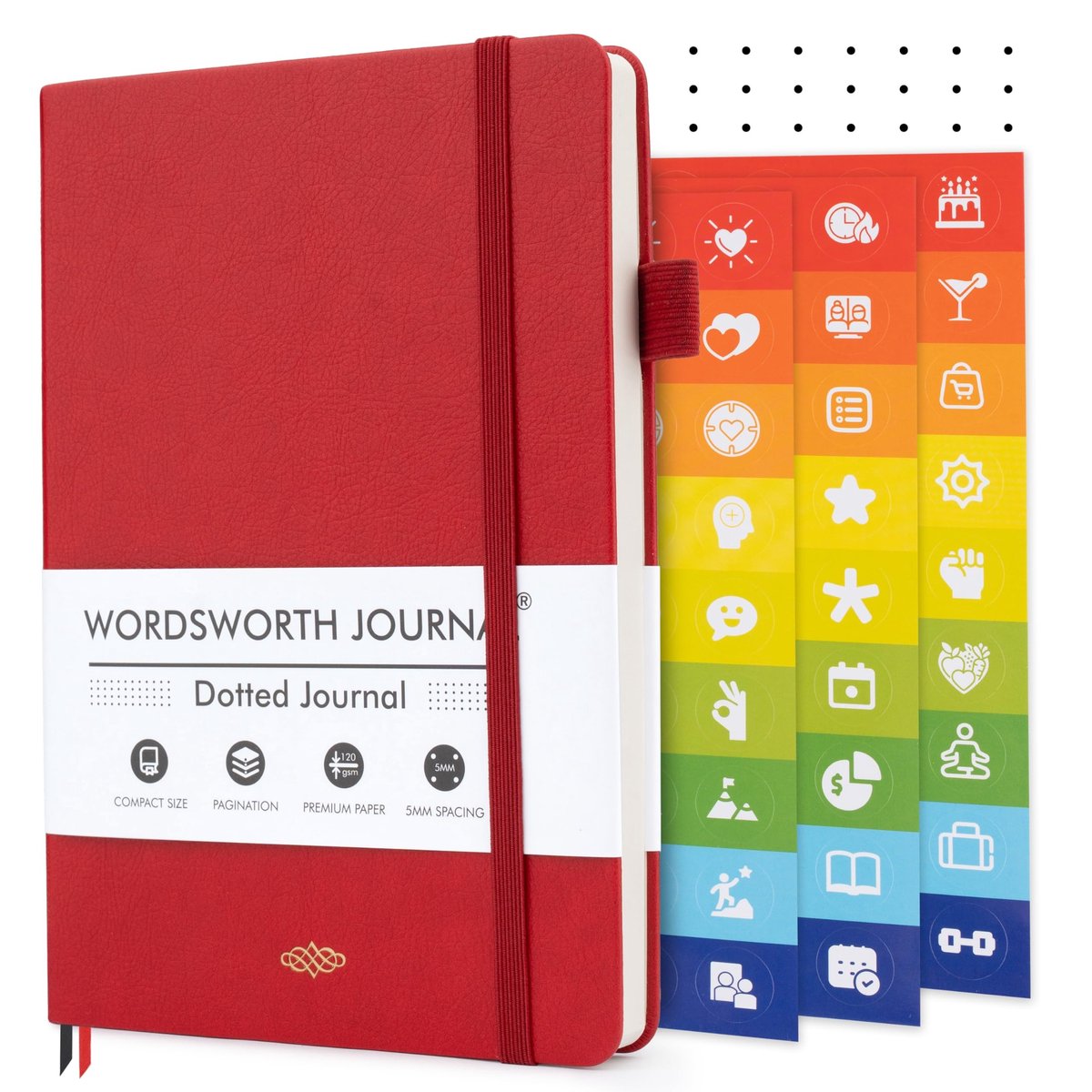 Omgoods - Wordsworth & Black A5 Bullet Journal - 216 Dotted Pagina's, Hardcover in Rood