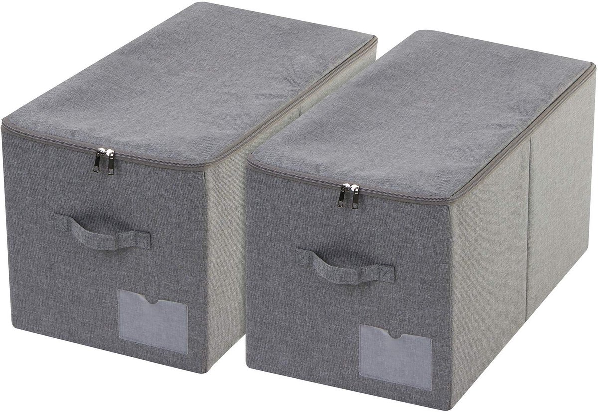 Omgoods - Set van 2 Grote Opbergdozen voor Beddengoed en Kussens