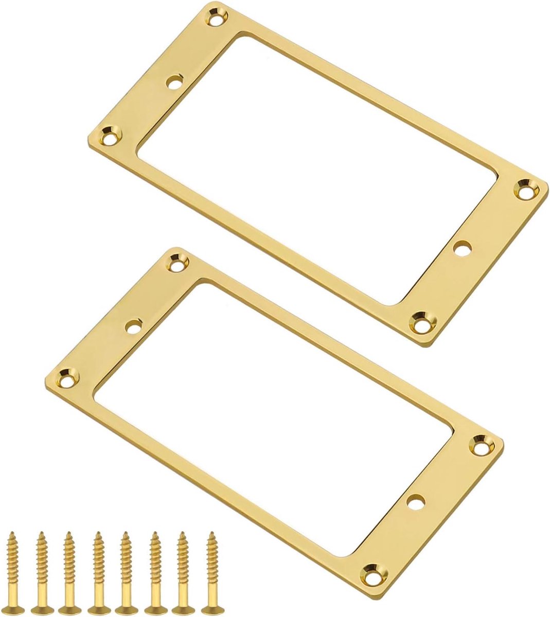 2-delige gouden Humbucker Pickup montageringen met schroevenmontage 92x45,5x2mm metalen platte pickup-dekkingskader voor elektrische gitaar vervangende onderdelen
