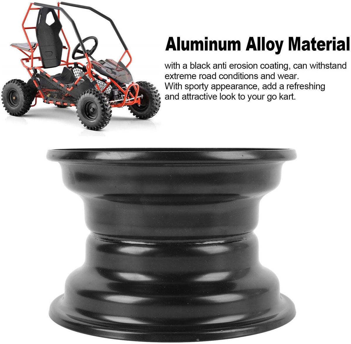 Omgoods- Wielrand 6 Inch - Aluminiumlegering - 3 Gaten - Verbeterde Tractie - Duurzaam - Antiroest Coating - Wiel