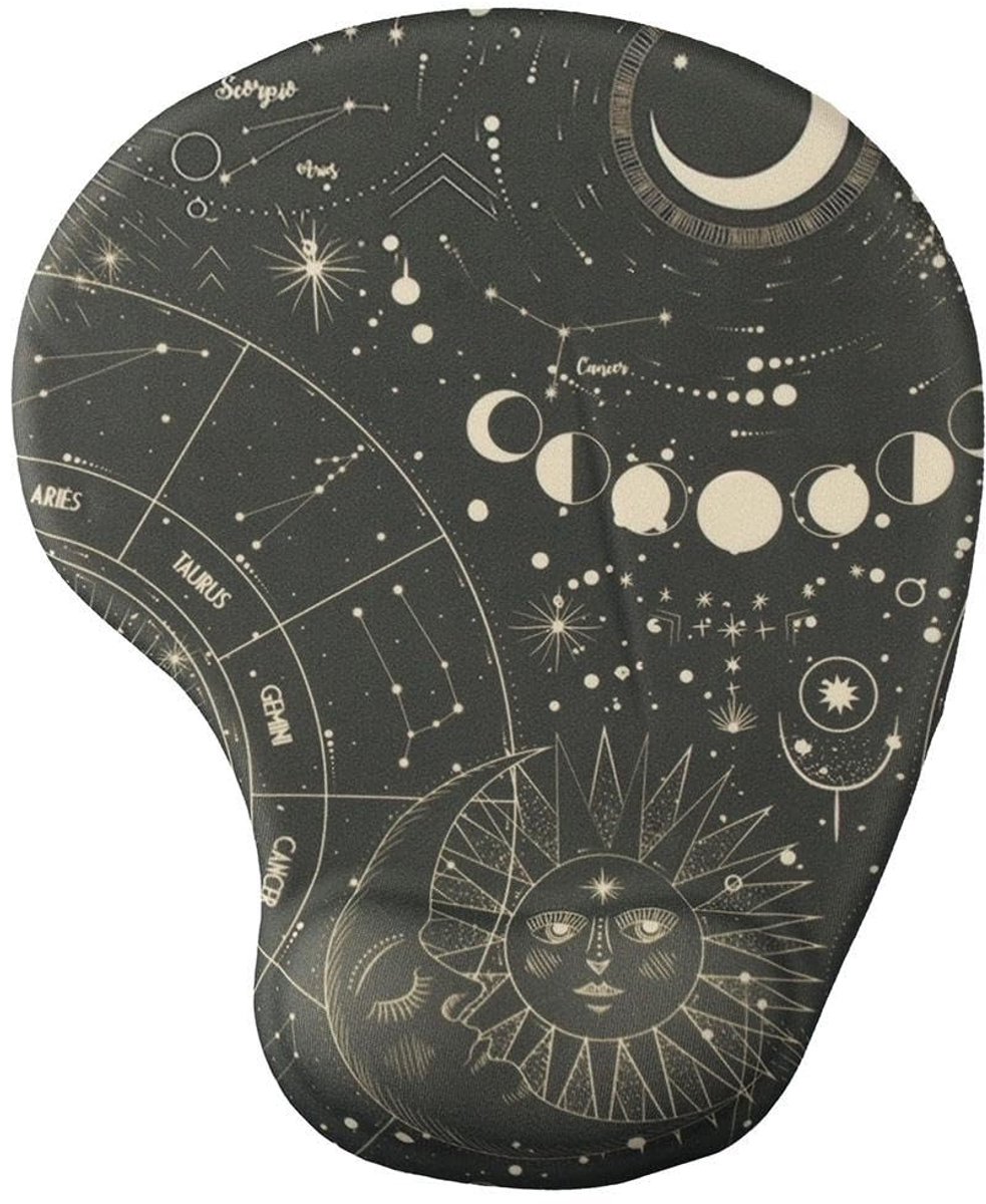 Omgoods - Moon Ergonomische Muismat met Polssteun - Zwart voor Thuis en Kantoor