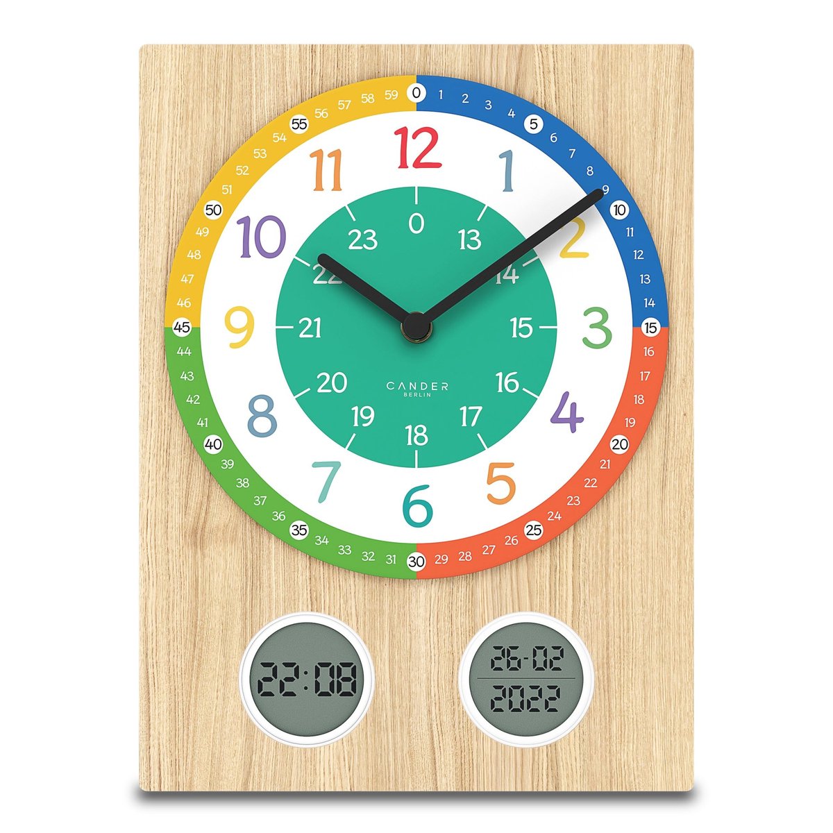Omgoods - Kinderen Wandklok 35cm - Stille Klok voor Jongens en Meisjes