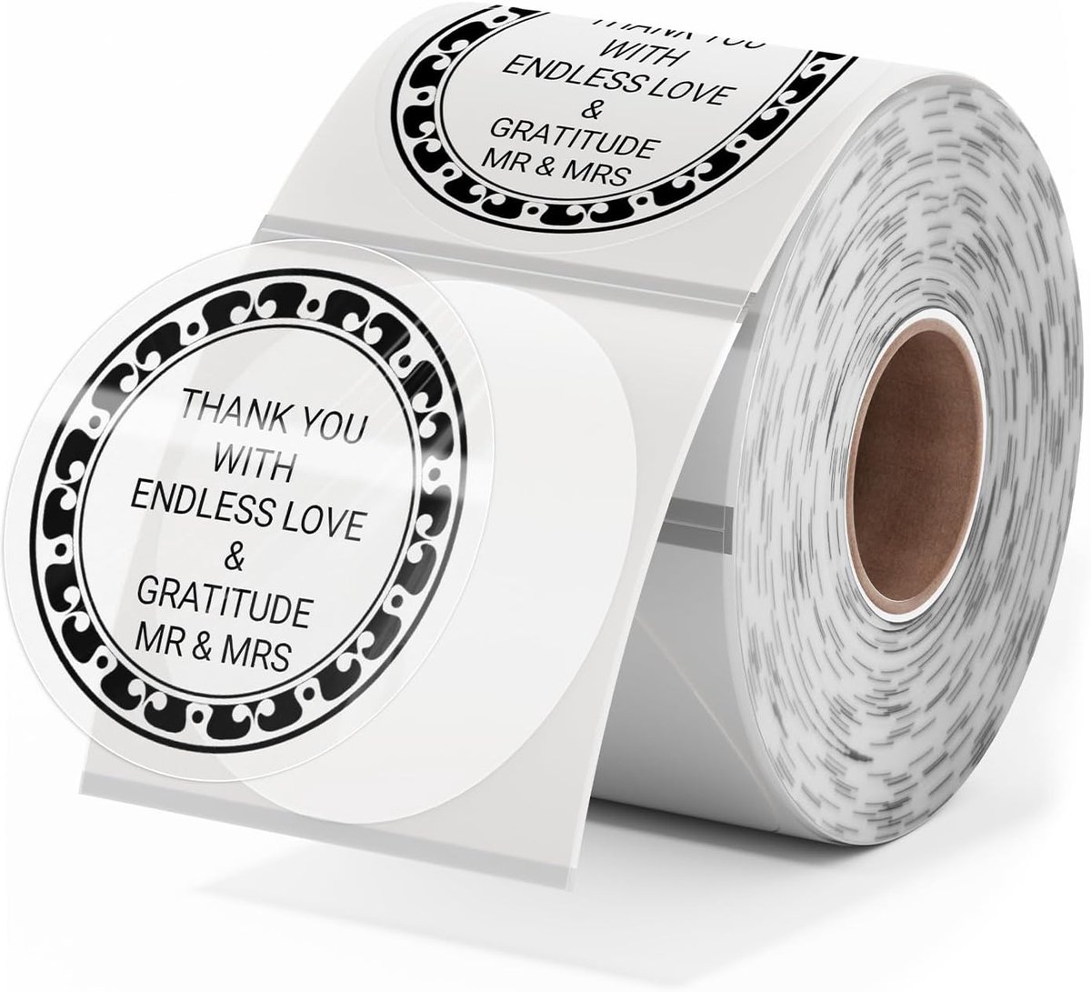 Ronde matte transparante etiketten, 300 etiketten/rol, compatibel met MUNBYN, Phomemo, Polono 10 cm labelprinters, BPA-vrije zelfklevende thermische etiketten voor logo, code