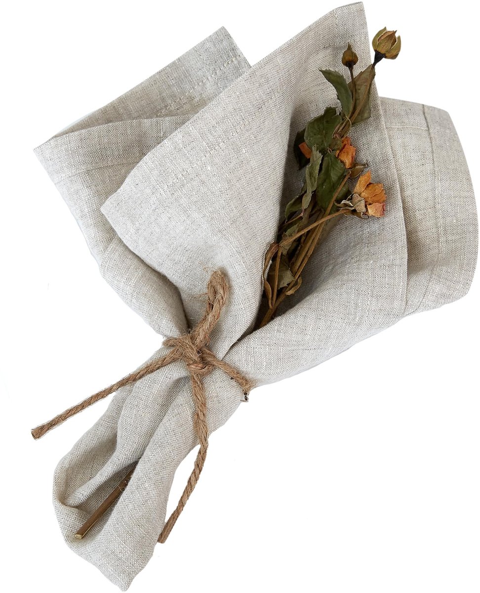 Omgoods - Linnen Napkins Set van 6 - 45x45 cm - Machinewasbaar