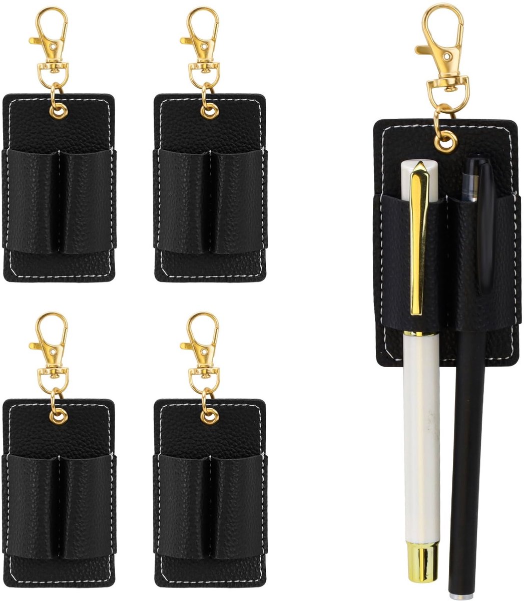 Omgoods - Set van 4 Dubbele Pennenhouder voor Lanyard