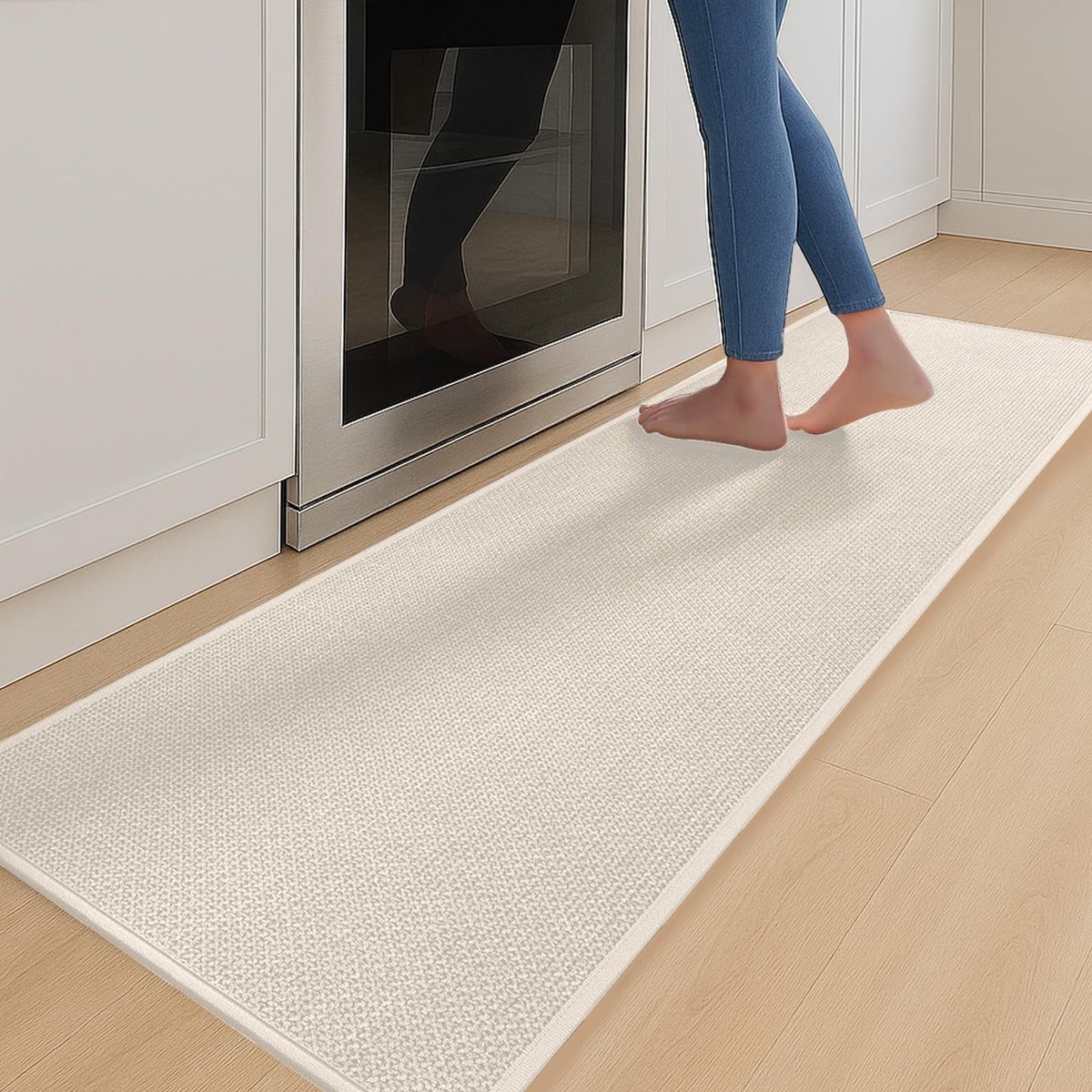 Omgoods - Wasbare en Antislip Keukenmat - 43.5 x 180 cm, Absorberend en Eenvoudig te Reinigen