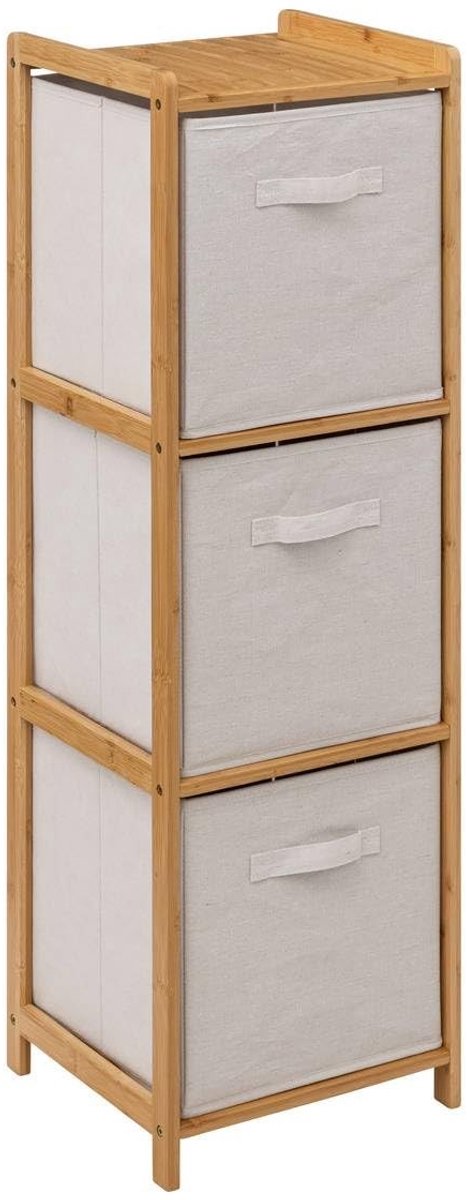 Omgoods - Tidy Box Rek met 3 Bamboe Baskets - Functionele Opbergoplossing