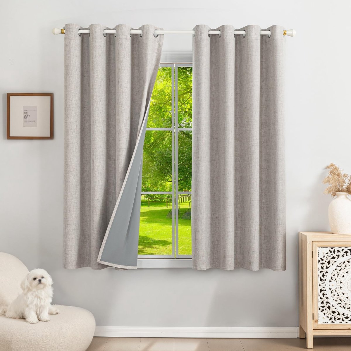 Omgoods - 100% Opaque Thermische Gordijnen - Set van 2, 140 x 145 cm