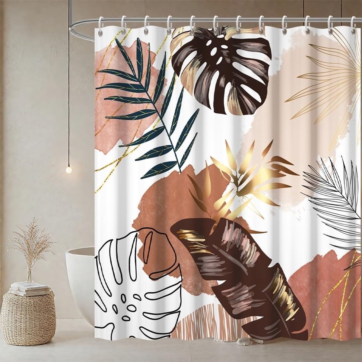 Omgoods - Douchegordijn 180 x 180 cm met Tropisch Design