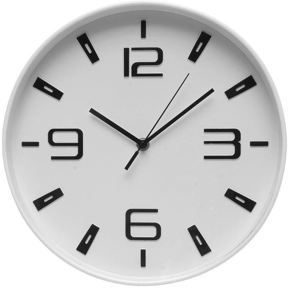 Omgoods - Witte Wandklok met Continue Beweging - Modern Design voor Thuisdecoratie