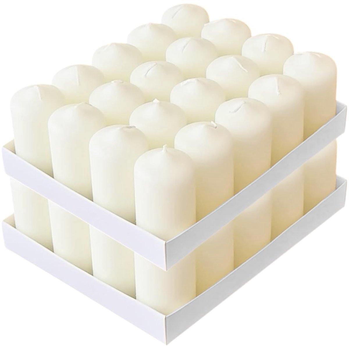 Omgoods - Pillar Candles - Set van 40 Decoratieve Kaarsen - Ongeparfumeerd en Druppelvrij