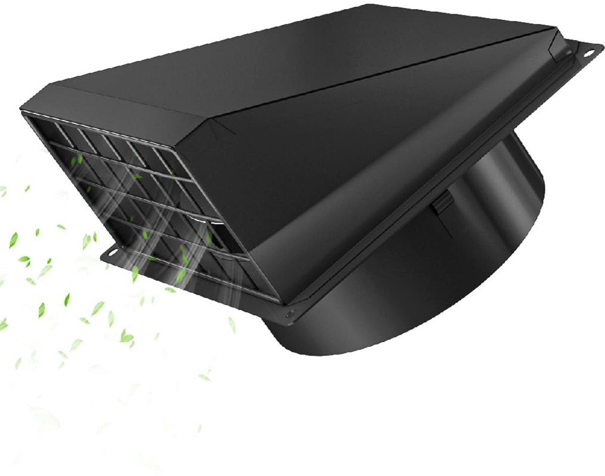 Omgoods - Ventilatiegrille 100 mm met geïntegreerde terugslagklep - luchtuitlaat voor buitenmuren