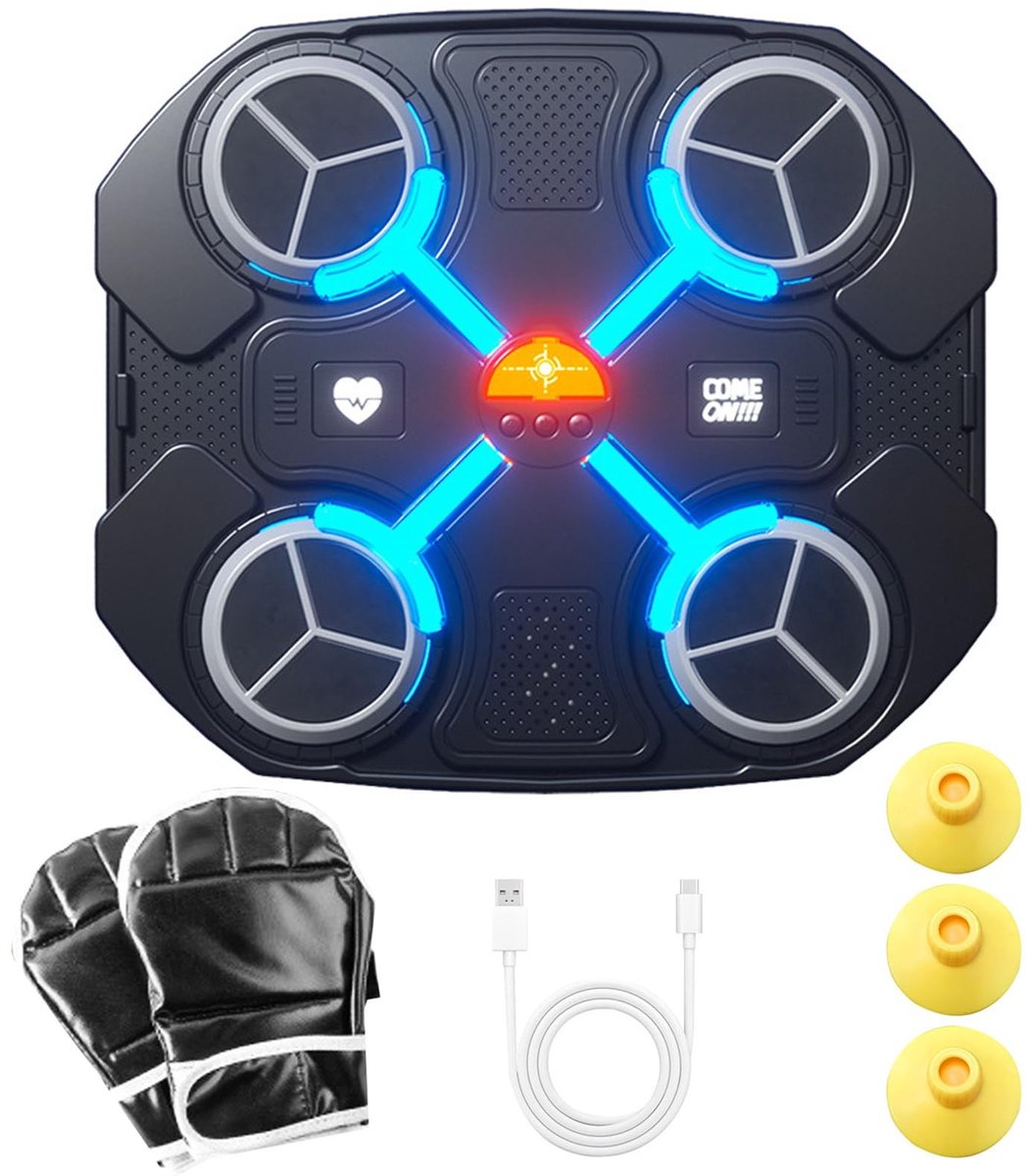 Omgoods - Muziek Boksmachine met Bluetooth - Wandgemonteerde Bokstrainingsapparaat voor Kinderen en Volwassenen
