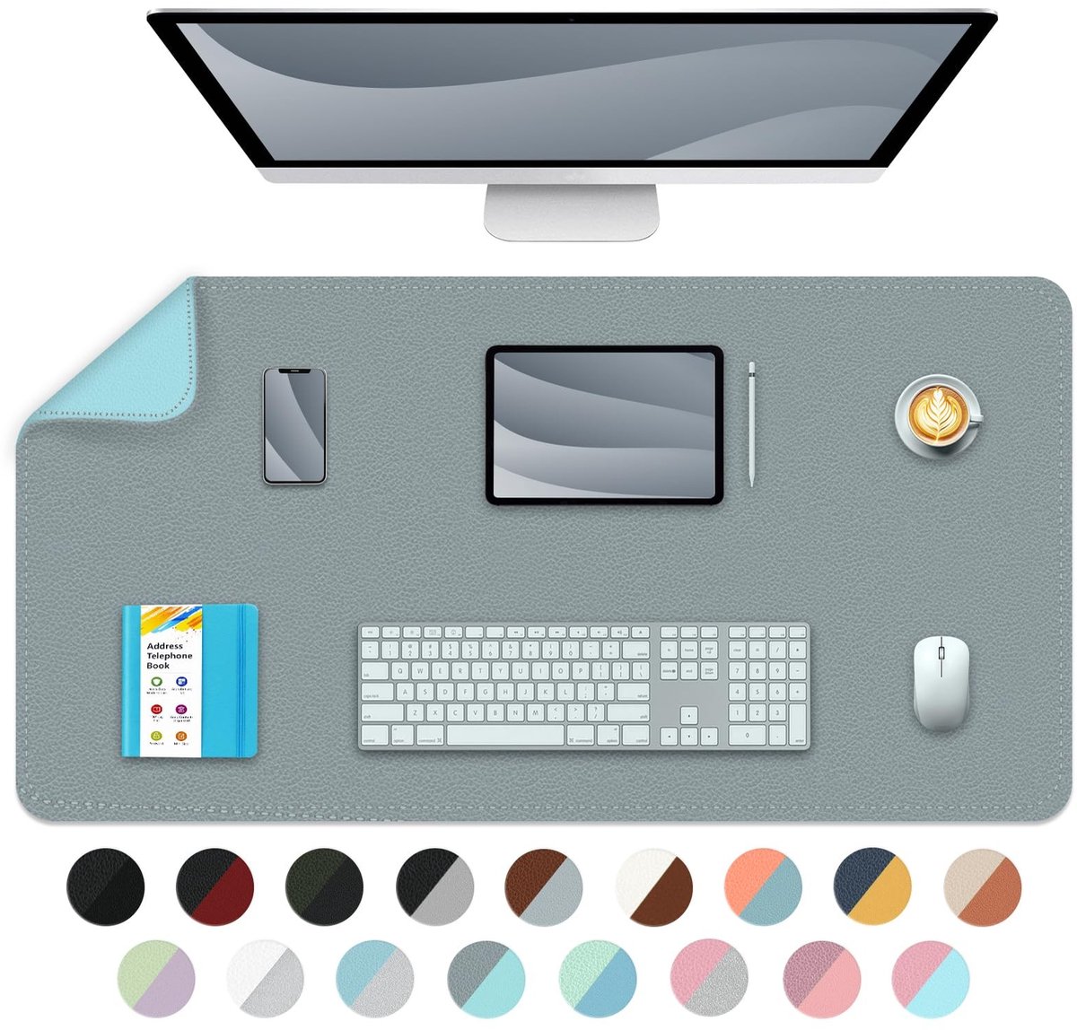 Omgoods - Dubbelzijdige Lederen Bureau Mat - Waterdichte Desk Pad voor Kantoor en Thuis