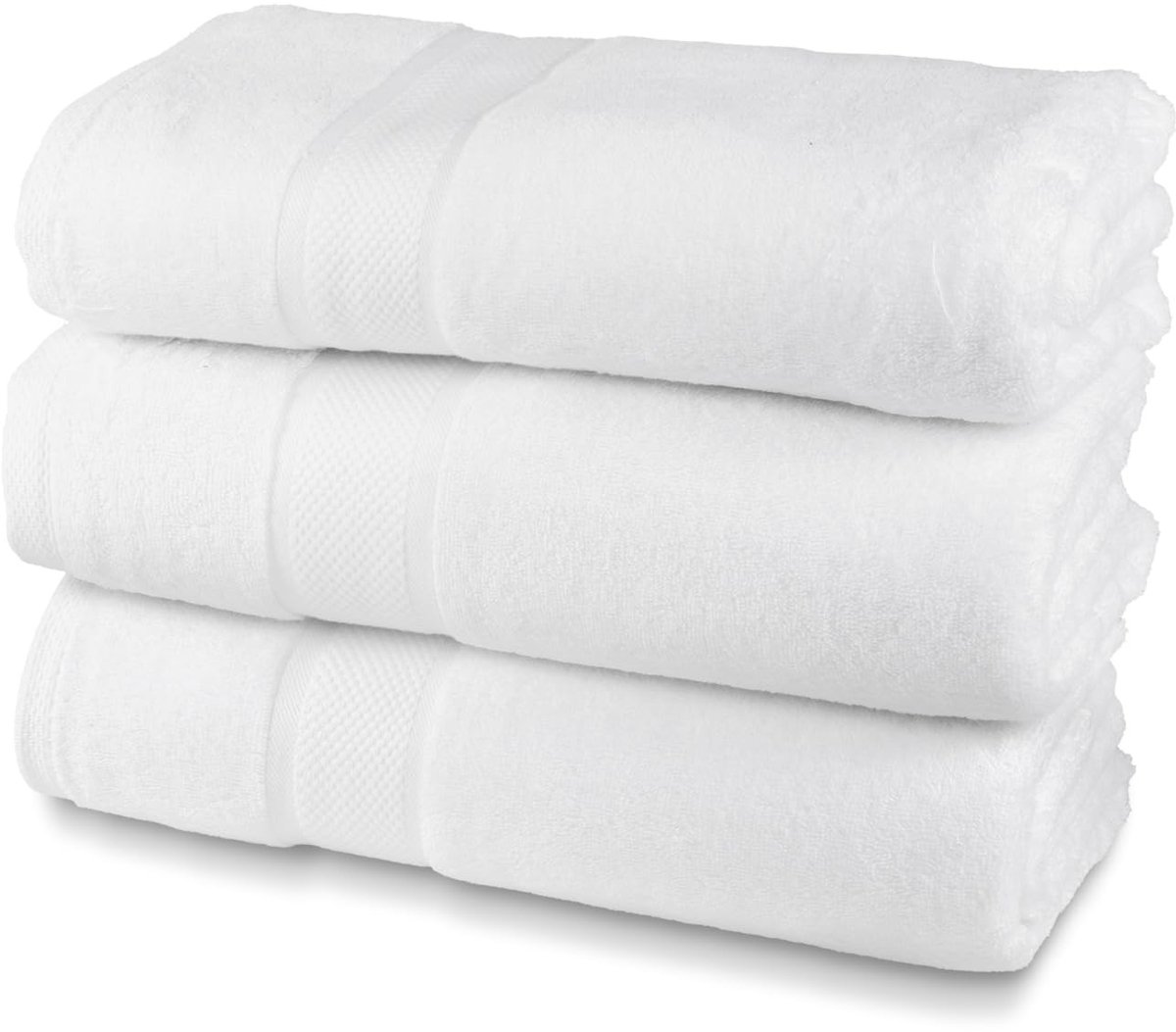 Omgoods - Handdoeken Set van 3, 100% Katoen, 60 x 100 cm, Wit