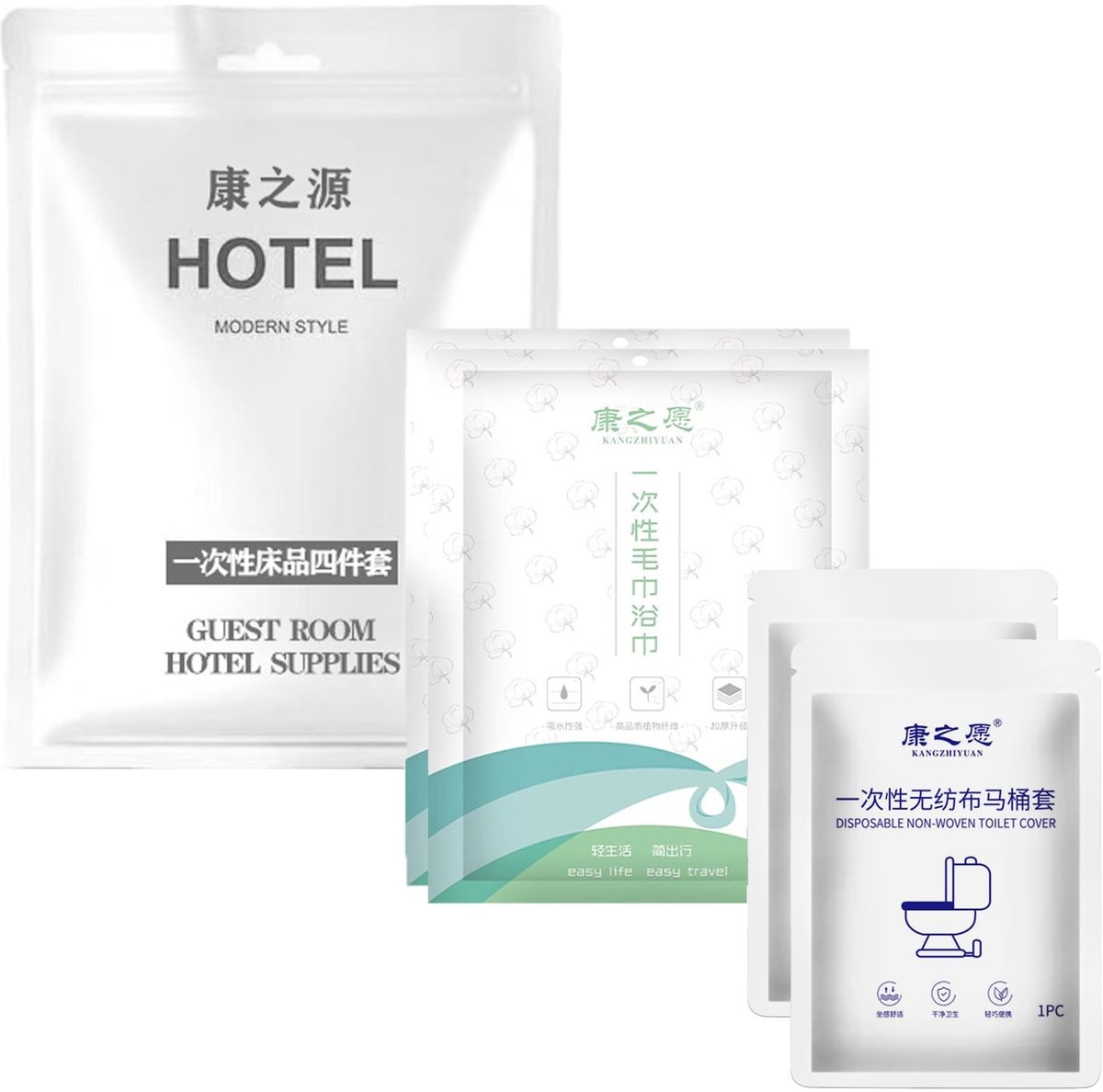 Omgoods - One Time Travel Set van 10 - Microfiber Bedlinnen en Handdoeken voor Comfortabel Reizen