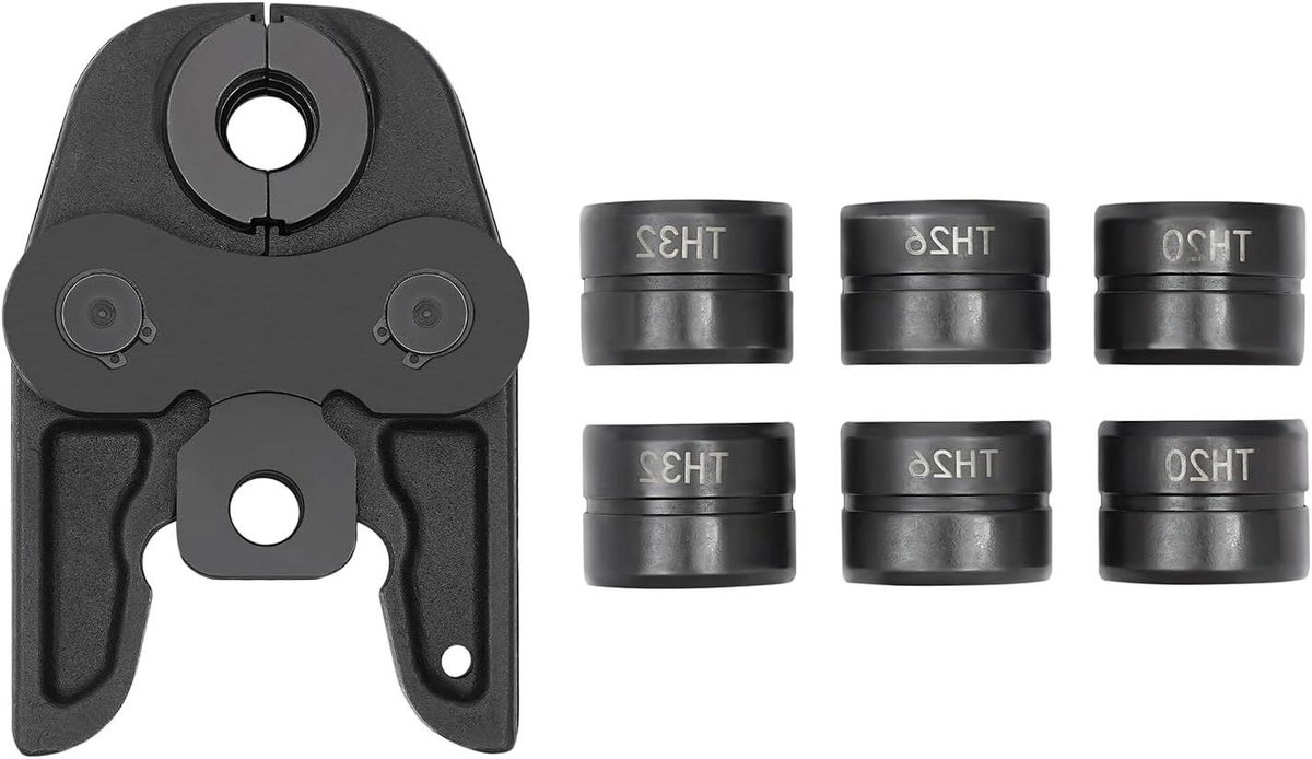 Persbekken TH Contour - Krimptangbekken - Composietbuis Installeren - Gehard Staal - 16-32 mm - Zwart