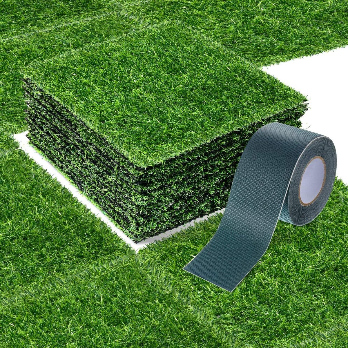 Kunstgras mat voor honden - kunstgras tapijt - binnen en buiten - 12 stuks - ShopVlot