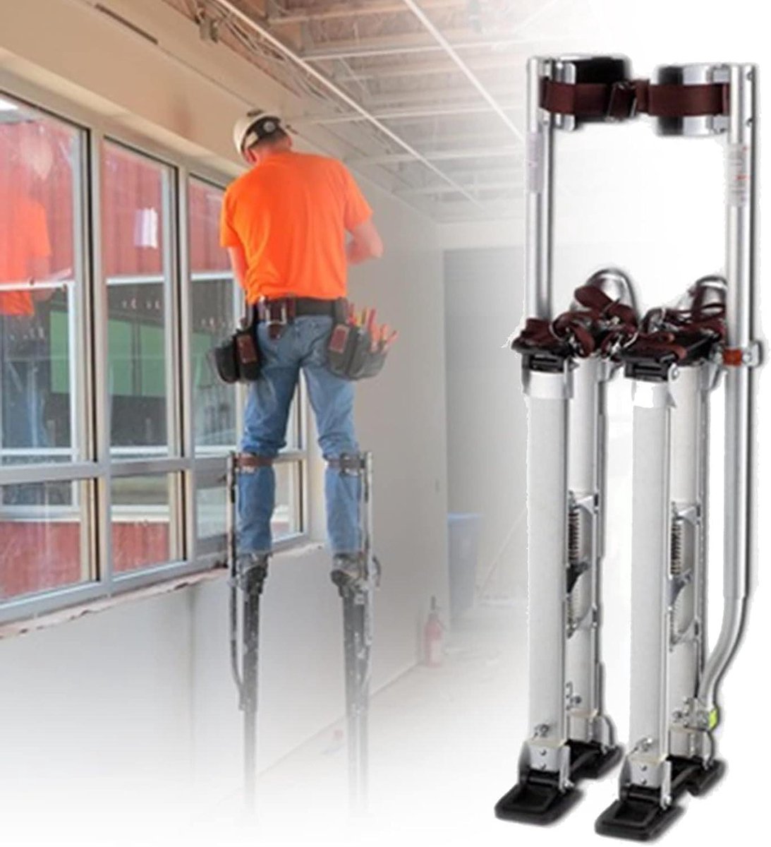 Gipsplaat Stelten - Stucwerk Stelten - Schilderen Plafonds - Verstelbare Hoogte - 45-75 cm - Zilver