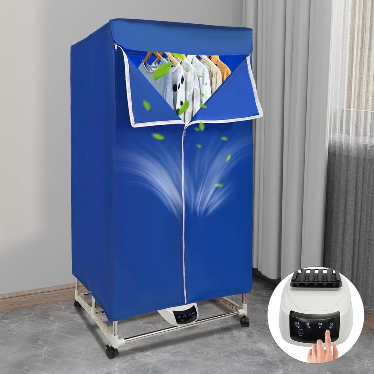 Draagbare Kledingdroger Mini Dryer Snel Kleding Drogen Stille Werking 45dB 70 x 150 x 50 cm