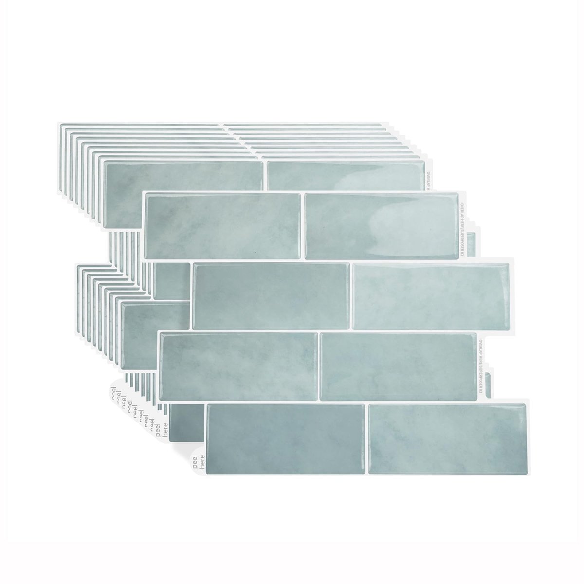 Omgoods - Zelfklevende Wandtegels - Vintage Groen, Set van 10, 3D Peel en Stick
