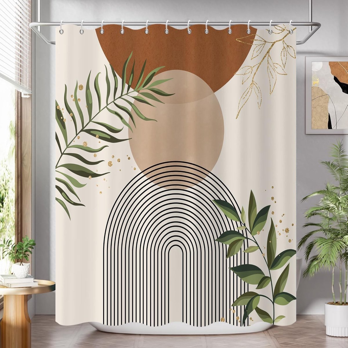 Omgoods - Douchegordijn 180 x 180 cm met Boho Design en Waterdichte Stof