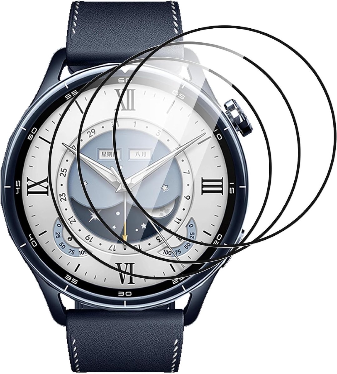 3-pack schermbeschermer voor Xiaomi Watch S5, [Volledige dekking] Composiet materiaal Screen Protective Film, [Anti-Bubble] [Slijtvast] - Transparant