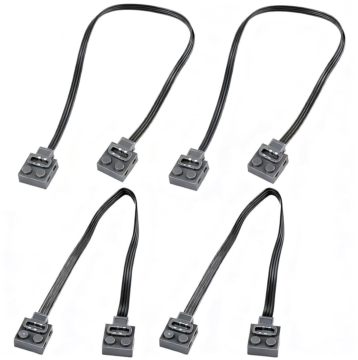 2 stuks 25 cm verlengkabel, 2 stuks, 50 cm, met schakelaarmodules, 8870 8869 en gemotoriseerde functies, kabeltechniek, compatibel met bakstenen, bouwstenen, speelgoed, reserveonderdelen