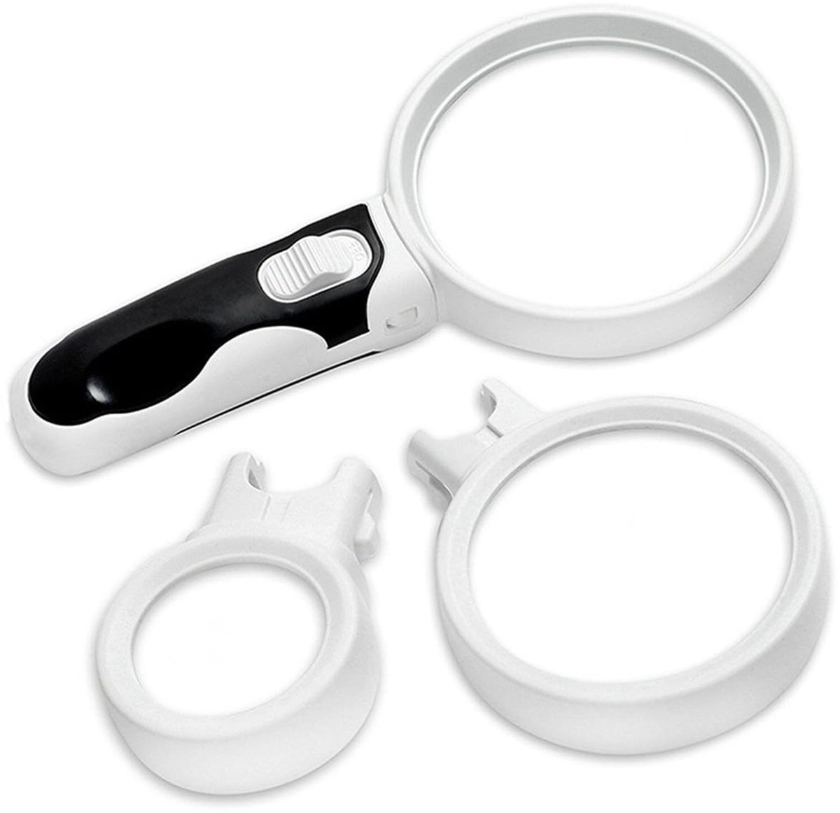 Omgoods - Handloep met Verwijderbaar Glas en Verlichting - 2,5x, 5x, 16x Vergroting