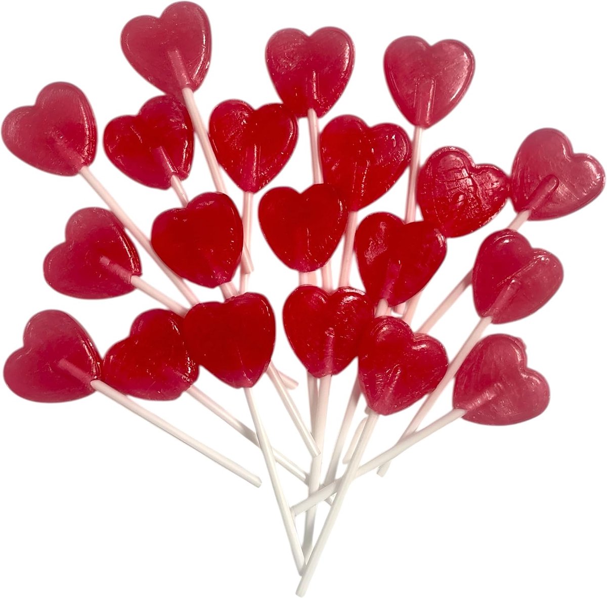 PLAY Voordeelpak Hart Decoratie – 20 hartjeslollies individueel verpakt, 140g – bruiloft bedankje & Valentijnsdag cadeau