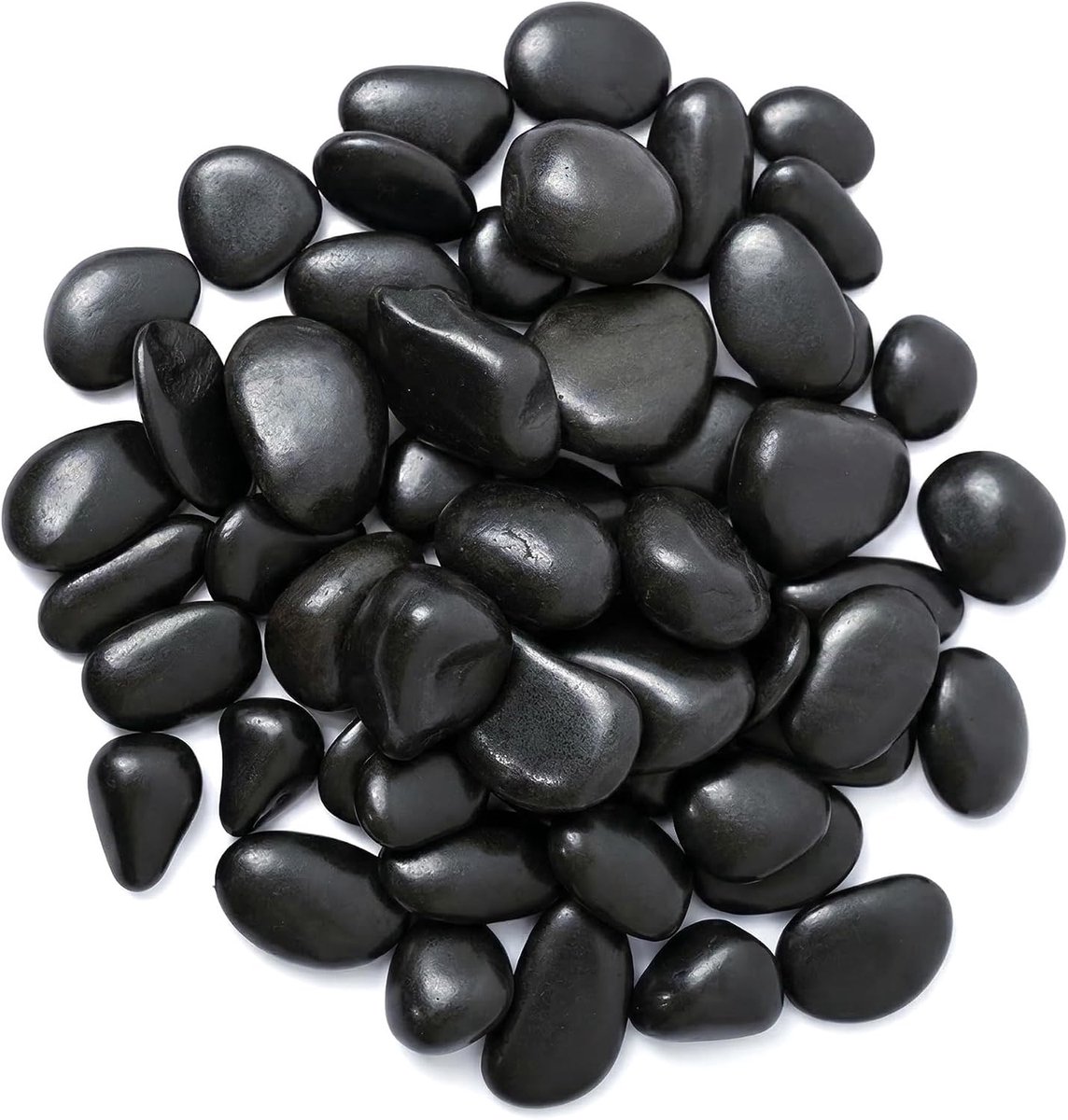 1KG Natuurlijke kiezelstenen, 2-3 cm zwart gepolijste rivierstenen Decoratieve kiezels rivierrotsen voor bamboeplanten, aquaria, vaasvulling, feeëntuin, aquariumdecoratie