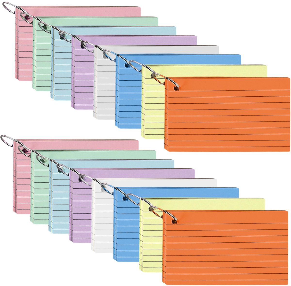 Omgoods - 800 Gekleurde Flashcards - 127x76mm Notecards